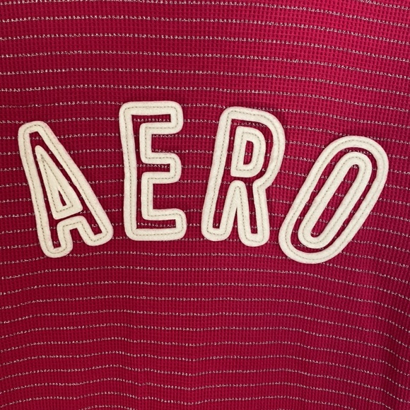 Aeropostale Stretch XL Juniors Hot Pink and silver striped 3/4 sleeve W/ AERO - Picture 4 of 12